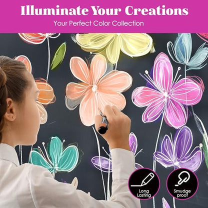 Loddie Doddie Liquid Chalk Markers, Window Markers, Earth Tones, 10 Pack | Flip from Fine to Broad Lines, For Classroom Displays & Home Offices, On Windows, Mirrors & Car Glass, Erasable Glass Markers - size: 1 Count (Pack of 10)