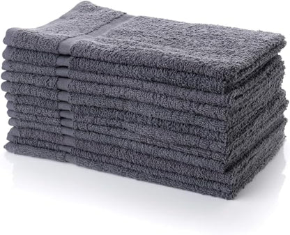SIMPLI-MAGIC Cotton Hand Towels 16"x27" – Soft Towels for Bathroom, Kitchen, Salon & Gym (Gray), 12 Count (Pack of 12) - color: Gray, size: 16 in x 27 in (Pack of 12)