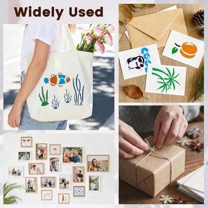 Amrules 65 Pcs Painting Stencils, Autumn Theme, 4 x 4 Inch | Plastic, Drawing Templates Set for Crafts, Reusable DIY Art Stencil, For Wood, Walls, Cards, Fabrics, Rocks, Home Decoration - style: Autumn