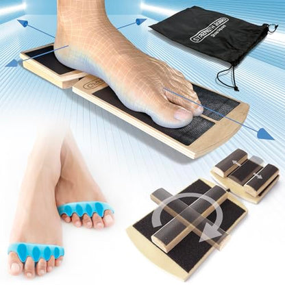 Ankle Balance Board for Ankle Mobility, Single Leg Balance Board, Foot Strengthener, Trainer for Plantar Fasciitis, Sprains, Posture Correction - Toe Spacers & Travel Bag Included