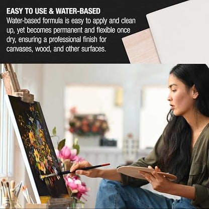 U.S. Art Supply Black Gesso Primer - 16.9oz (500ml) for Oil & Acrylic Paint | Superior Coverage, Canvas Prep, Mixable White Gesso Paint Artists - color: Black