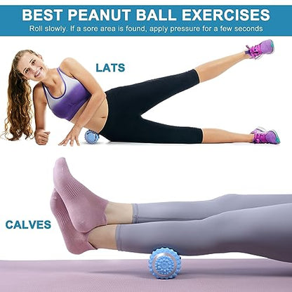 Uppye Vibrating Massage Ball for Pain Relif, Mobility Ball for Physical Therapy and Workout Recovery, Deep Tissue Myofascial Release Tools - Back, Shoulder & Foot Muscle Massager (Blue) - color: Blue
