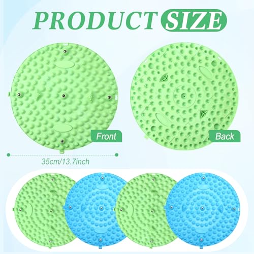 Threlaco 4 Pack Foot Massager Mat Foot Reflexology Pad with Magnetic Relaxation Massage Feet Pressure Point Pad Anti Fatigue Walk Stone Acupoint Mat Particle Portable Massage Tool (Blue and Green) - color: Blue, Green