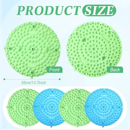 Threlaco 4 Pack Foot Massager Mat Foot Reflexology Pad with Magnetic Relaxation Massage Feet Pressure Point Pad Anti Fatigue Walk Stone Acupoint Mat Particle Portable Massage Tool (Blue and Green) - color: Blue, Green