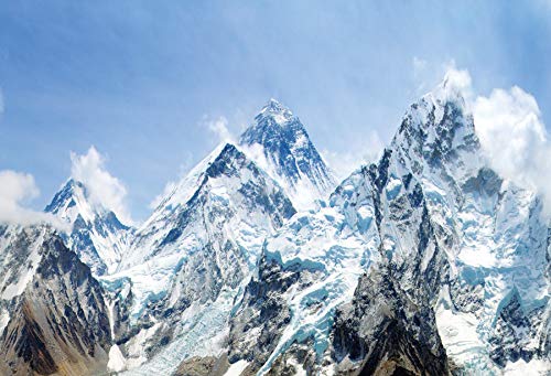 6x4ft Snow Mountain Scenery Backdrop - Cold Winter Snowy Mountain Alpine Snow High Hill Peak Ski Nature Landscape Travel Photo Studio Prop - size: 6x4ft