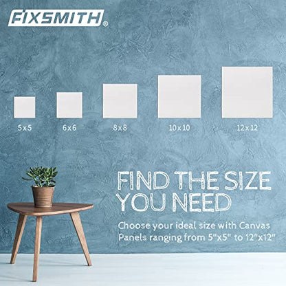 FIXSMITH Canvas Boards for Painting 5x5 Inch, Super Value 24 Pack Mini Canvases, White Blank Canvas Panels, 100% Cotton Primed, Painting Art Supplies - size: 5"×5"
