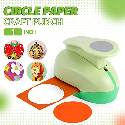 UCEC 1 Inch Circle Punch, Circle Hole Punch, Paper Punch, Paper Punches Craft Handmade Paper Punch for Crafting Scrapbooking Cards Arts Fun Projects - color: Circle, size: 1 Inch