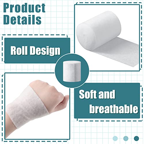 Nuanchu 12 Rolls Medical Cotton Cast Padding Plaster Cloth,3 Inch X 8.8 ft | Individual Wrapped, Undercast Protection Padding, Soft Cloth for Body Casts, Halloween Bandage Art, Mask Craft Supplies - size: 3 Inch x 8.8 ft