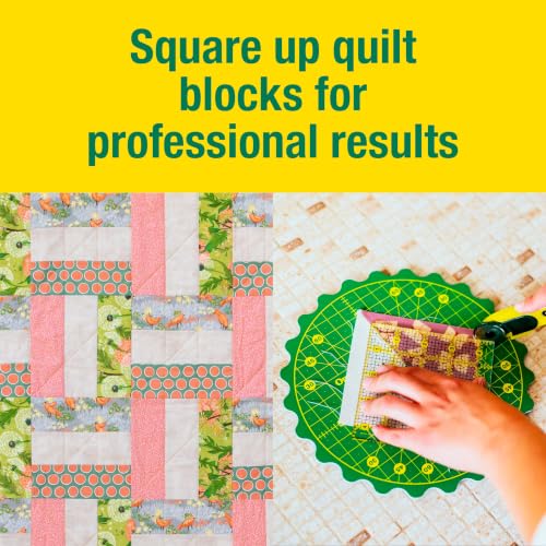 Omnigrid 360 Rotating Self-Healing Cutting Mat, 8 Inch Precision Fabric Cutting Mat with Durable Surface for Quilting, Sewing & Crafts - style: 8"