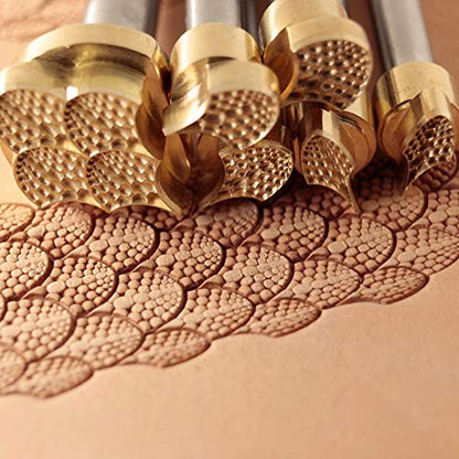 DandS ltd Leather Stamp Tool Kit, Dragon Scale, Professional Steel Craft Tool for Leatherworking, Embossing, Carving & Stamping Leather Projects, Belts & DIY Projects Compatible with Mallet #392KIT - color: Dragon Scale Kit