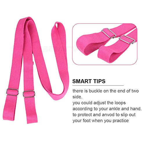 Adjustable Leg Stretcher Lengthen Ballet Stretch Band - Easy Install on Door Flexibility Stretching Leg Strap Great Cheer Dance Gymnastics Trainer Stretching Equipment Taekwondo Training - color: rose