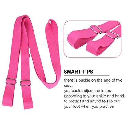 Adjustable Leg Stretcher Lengthen Ballet Stretch Band - Easy Install on Door Flexibility Stretching Leg Strap Great Cheer Dance Gymnastics Trainer Stretching Equipment Taekwondo Training - color: rose
