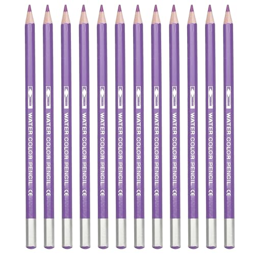 PATIKIL Watercolor Pencil, 12Pcs Water Soluble Pencils for Blending, Coloring, Sketch Drawing, Painting, Light Purple - color: Light Purple