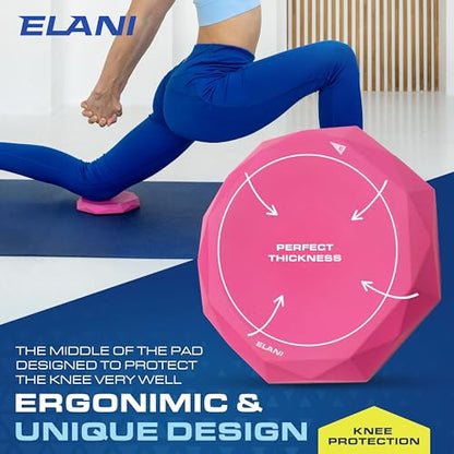 ELANI Knee Pad Cushion (2 Pack) - Extra thick & Comfortable Pilates Support - Pink Yoga Jellies - yoga knee pad cushion extra thick, Yoga Jellies for wrist