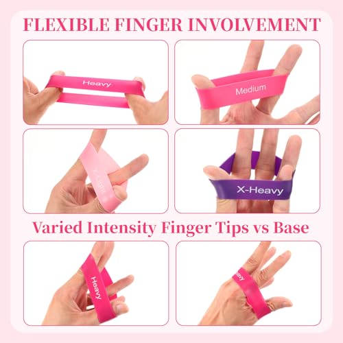 TIESOME 5 PCS Toe Bands Big Toe Spacers for Bunion Correction, Toe Stretcher Bands Toe Spacers Resistance Straightener Loop Band with Storage Bag for Women Men(Pink)