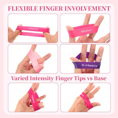 TIESOME 5 PCS Toe Bands Big Toe Spacers for Bunion Correction, Toe Stretcher Bands Toe Spacers Resistance Straightener Loop Band with Storage Bag for Women Men(Pink)