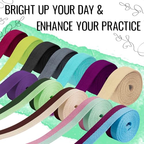 TECEUM Yoga Mat Strap – Extra Soft & Thick Cotton Carrier for All Mats - color: Bright Green, size: 64 IN