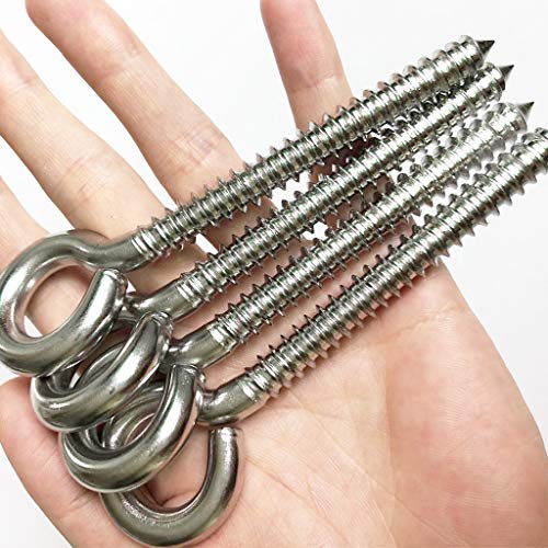 Hammock Hanging Kit, Heavy Duty Swing Hangers Eye Hooks for Hanging Swing Stainless Steel Hammock Hook Carabiner Set Swing Hardware for Yoga Chair Indoor Outdoor