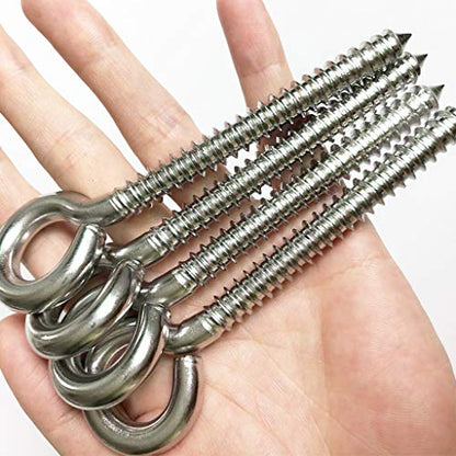 Hammock Hanging Kit, Heavy Duty Swing Hangers Eye Hooks for Hanging Swing Stainless Steel Hammock Hook Carabiner Set Swing Hardware for Yoga Chair Indoor Outdoor