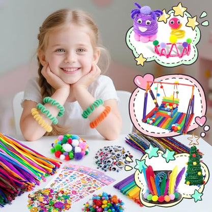 Sundaymot Kids Arts and Crafts Set 2000+ Piece DIY Craft Supplies Kit | with Assorted school supplies Accessories for Boys & Girls Ages 6-12, School Classroom Projects, Gifts for Boys and Girls