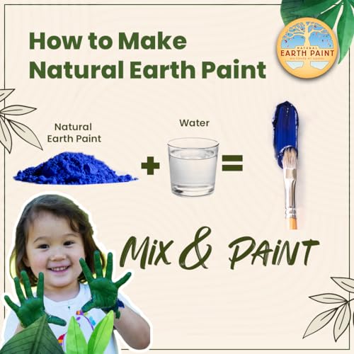 Petite Natural Earth Paint Kit – Eco-Friendly, Washable Craft Paint for Kids & DIY Projects, Non-Toxic, Gluten-Free, Made in the USA, Compostable Packaging, Organic & Mineral-Based Pigments, 6 Bright Colors, Easy Clean-Up