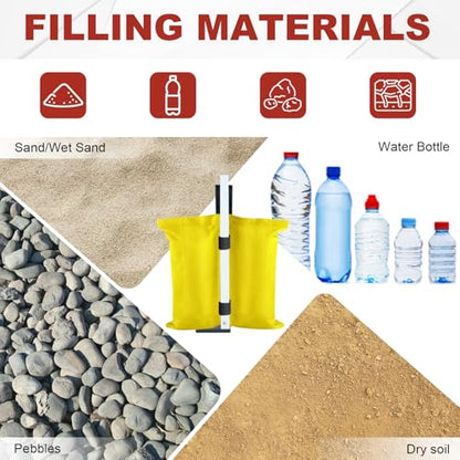 ABCCANOPY Canopy Weights 120 LBS Tent Sand Bags,4-Pack Yellow(No Sand) - color: Yellow, size: 120 LBS