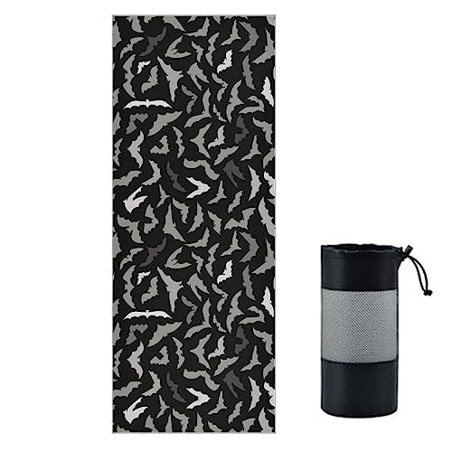 Yoga Mat Towel Halloween Bats, 73" x 27" - color: Halloween Bats