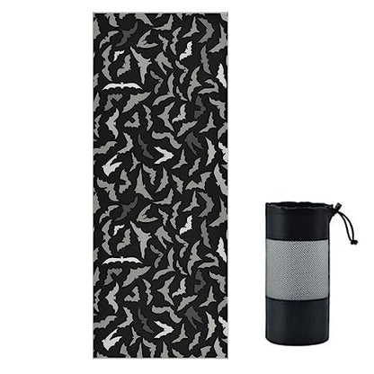 Yoga Mat Towel Halloween Bats, 73" x 27" - color: Halloween Bats
