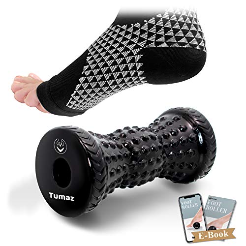 Tumaz Foot Roller for Deep Tissue Massage & Reflexology - color: Diamond(black) 2-piece Set