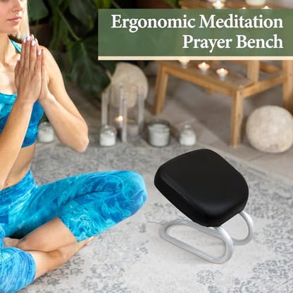 Kneeling Meditation Stool, Prayer Bench Adjustable Height, Portable Meditation Bench, for Studio Praying Prayer (Black C) - color: Black C