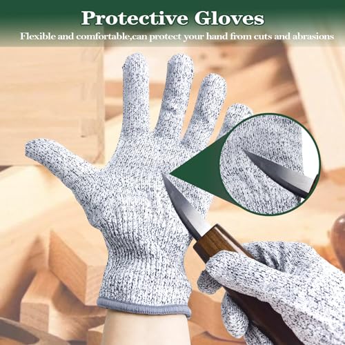 16Pcs Wood Carving Tool Kit with Whittling Knives & Cut-Resistant Gloves | 16Pcs Wood Carving Tool Kit, Whittling Hand Carving Knife Set with Cut-Resistant Gloves for DIY Crafts, Beginners & Adults