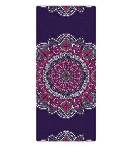 nuveti Suede TPE Yoga Mat High Density Non Slip Yoga Mats with Carrying Bag,72"x32" Extra Thick 8MM Exercise & Workout Mat for Yoga, Pilates and Fitness - color: Flowers C