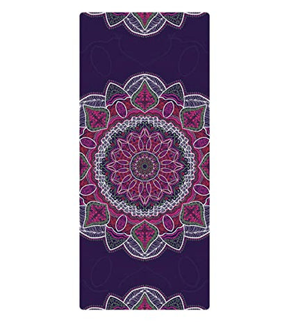nuveti Suede TPE Yoga Mat High Density Non Slip Yoga Mats with Carrying Bag,72"x32" Extra Thick 8MM Exercise & Workout Mat for Yoga, Pilates and Fitness - color: Flowers C