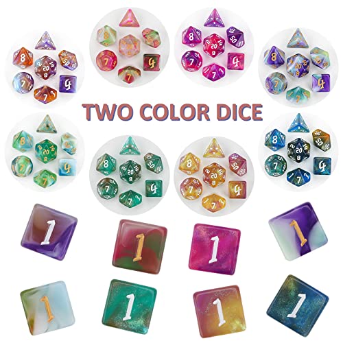 DND Dice Set, 25 X 7 (175 Pcs) Polyhedral Dice with 1 Black Pouch - color: 25sets-1