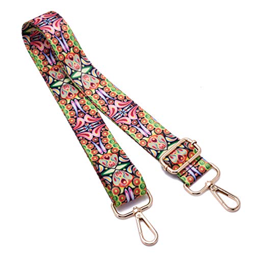 ZOOEASS Wide Shoulder Strap Adjustable Replacement Belt Crossbody Canvas Bag Handbag - color: Paisley, size: EXTRA LONG:66.9"(170cm)Wide:1.4"(3.5cm)