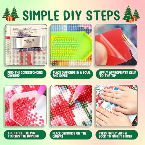 Chritsmas Diamond Painting Kits for Adults, Bookshelf Diamond Art for Adult | Full Round Drill Paint by Diamond, Christmas Diamond Art Painting, Gem Arts and Crafts for Adults Beginners 12x16 Inch - color: Bookshelf