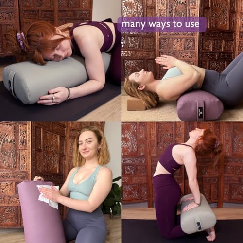 Hugger Mugger Standard Yoga Bolster - Firm, Supportive, Handmade, Durable - color: EZ Clean Taupe