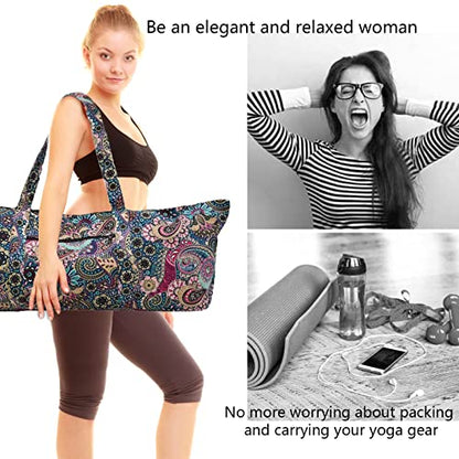 IwIeIaIrI Yoga Mat Bag Cylinder for Women with Large Zipper Pocket - color: Red