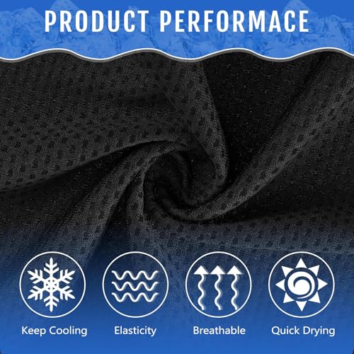 Hosuly 150 Pack Cooling Towels Bulk 40 x 12 Inch Large Chilly Breathable Sweat Sports Cold Towels Sublimation Microfiber Ice Neck Rag for Hot Weather Workout Gym Team Gift (Black) - color: Black