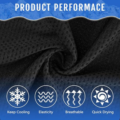 Hosuly 150 Pack Cooling Towels Bulk 40 x 12 Inch Large Chilly Breathable Sweat Sports Cold Towels Sublimation Microfiber Ice Neck Rag for Hot Weather Workout Gym Team Gift (Black) - color: Black