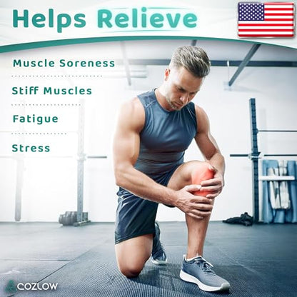 Muscle Roller Stick - Green - Hand Held Body Massager with 9 Rollers & Non-Slip Handles - Deep Tissue Massage & Maximum Muscle Recovery - Leg, Back, Arm, Thigh, Butt Sculpting Tool - by Cozlow - color: Green