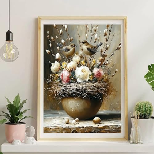 NDNXYXGS Paint by Numbers Kits for Adults,Bird DIY Painting Kit on Canvas,Flowers Color by Numbers,Large Adult Paint by Number for Wall Decor and Gifts (flower3) - color: flower3
