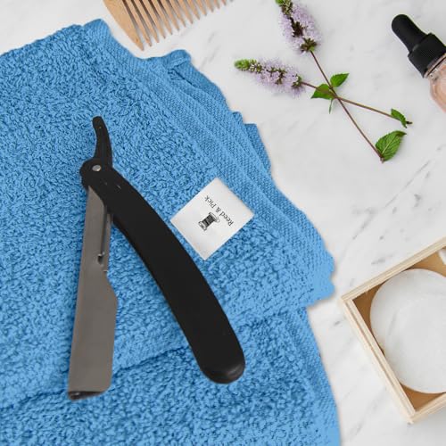 Reed&Pick Hand Towels (Pack of 24) Light Blue Economy Towels Salon Towels - 100% Cotton Spa Towel – 16 x 26 Inches Highly Absorbable, Facial Gym Hair Towel Face Towel Bulk - color: Blue, size: 16x27 Pack of 24