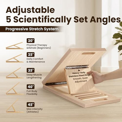 Slant Board for Calf Stretching & Squats, Adjustable Wooden Slant Board