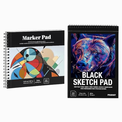 50 Sheets Marker Paper Sketchbook & Heavyweight Black Paper Sketchbook