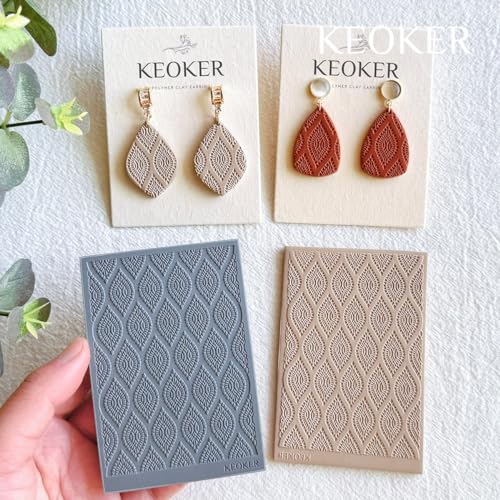 KEOKER Lace Texture Mat for Polymer Clay, Polymer Clay Texture Sheets - color: A
