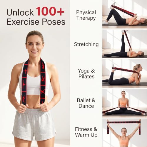 Andibro 1 Pack Resistance Bands, Stretch Straps with Loops for Yoga & Home