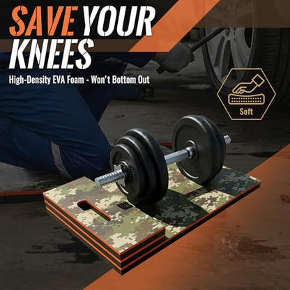 Mechanic Mat, 47.2 x 15.7 x 1 Inch Foldable Mechanic Kneeling Pad - color: camouflage