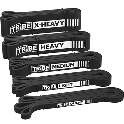 Long Resistance Bands Set, 5 Pull Up Assistance Bands for Working Out - color: Black