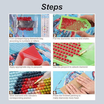 Stalente Diamond Painting Kits for Adults Maple Leaf, 5D DIY Diamond Art Kits for Beginners Round Full Drill Diamond Painting for Home Wall Decoration Gift 12×12inch